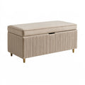Banquette coffre 100 x 45 x 45 cm en tissu beige style contemporain