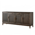Buffet 180 x 45 x 90 cm en bois brun foncé - rangement à 4 portes style contemporain