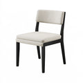 Chaise de salle à manger 50 x 58 x 82 cm en tissu beige et bois noir style contemporain